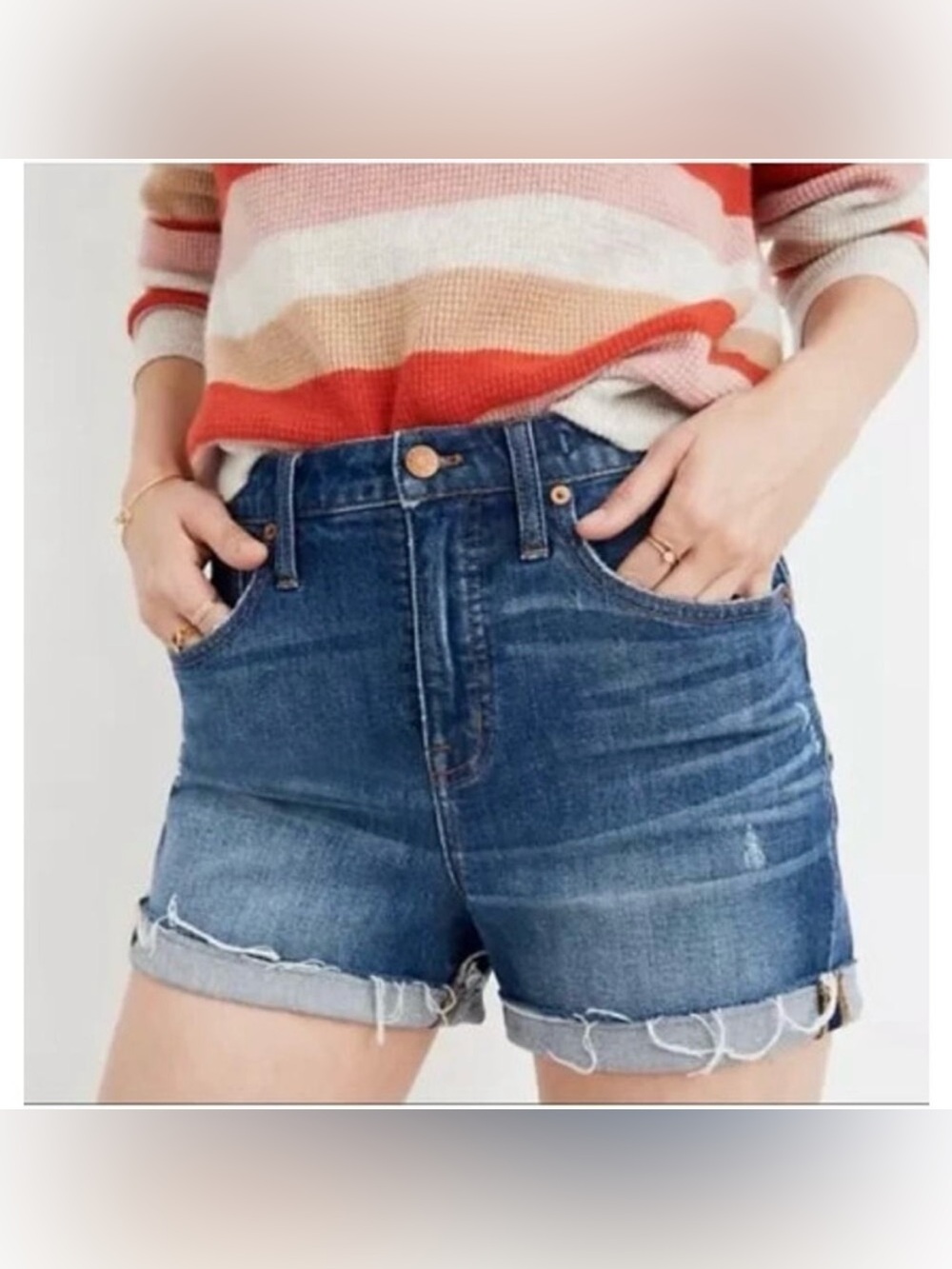 MADEWELL High Rise Denim Jean Shorts Size 31